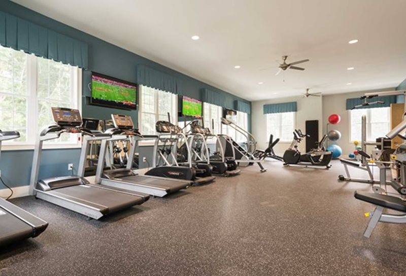 Fitness room showing treadmills.
