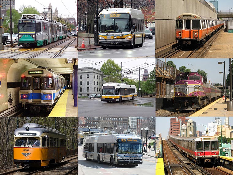 Collage showing all of Massachusetts Bay Transportation Authority